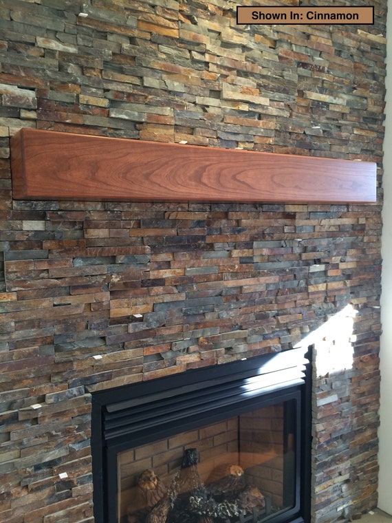 Modern Cherry Mantel With Rounded Edges Fireplace Mantle - Etsy UK