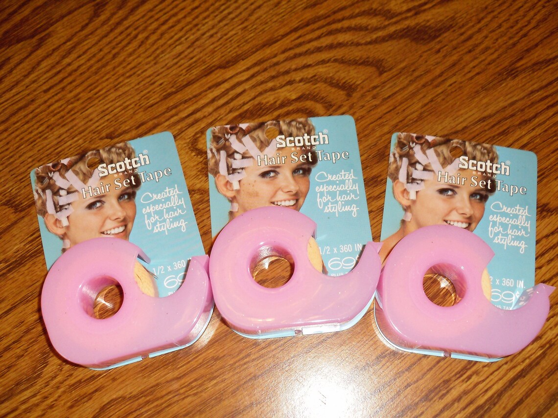 Vintage 1960's Scotch pink hair tape for hair style Etsy