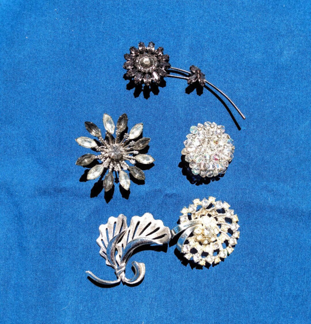 Vintage Assortment of Rhinestone Brooches/pins Etsy