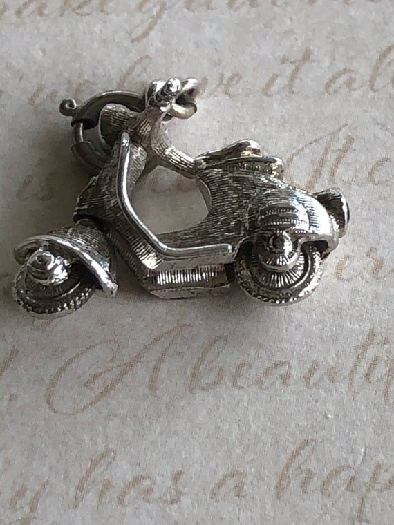 Silver Tone MONET Articulated Scooter Charm