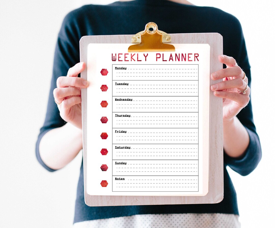 Galaxy/space Theme Weekly Planner - Digital Download Sheet - Original ...