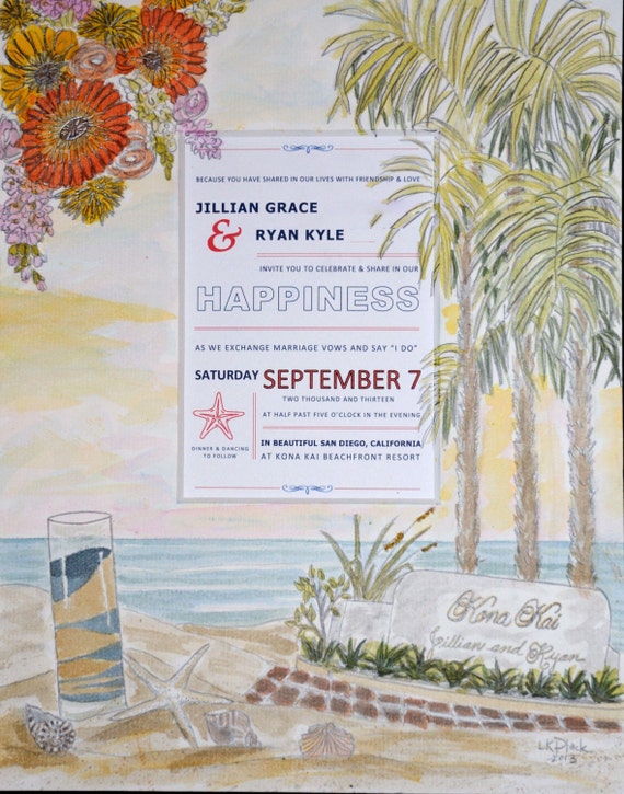 Wedding Invitation Keepsake Custom Artwork Ready to Frame | Etsy