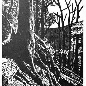 Original Linoleum Forest Print: People&#39;s State Forest, Connecticut