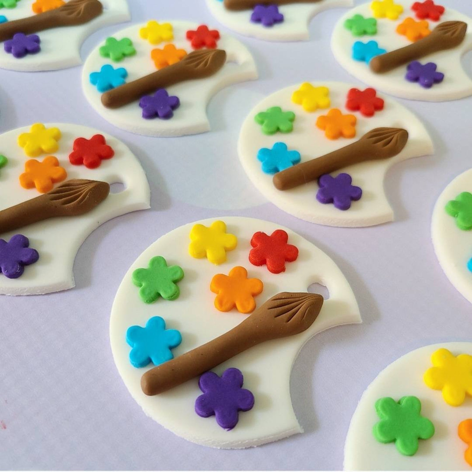 Artist Paint Palette Fondant Cupcake Cookie Toppers Etsy