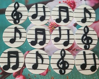 Fondant Music Note Cupcake Toppers