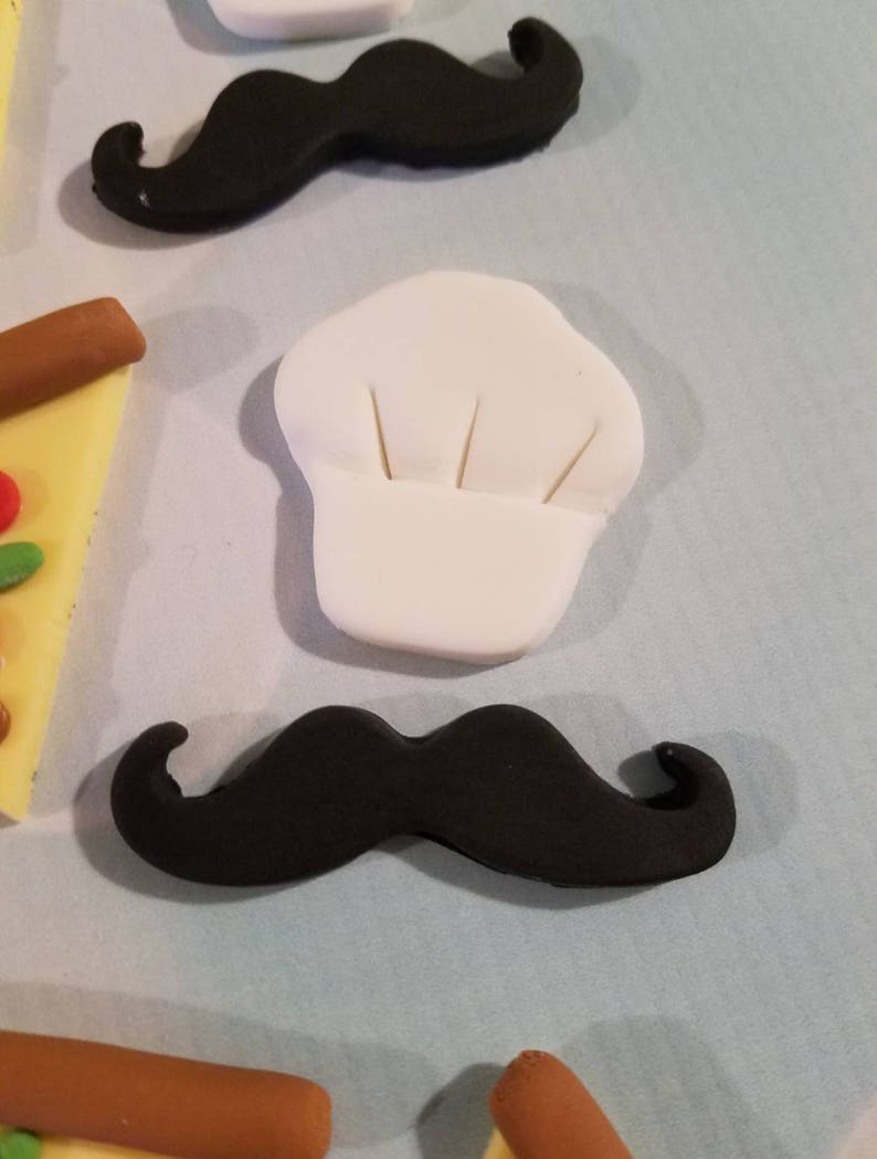 Pizza Party Fondant Cupcake Toppers Etsy