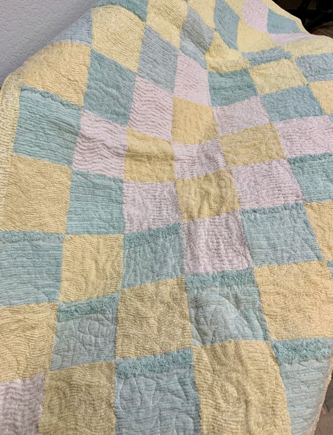 Vintage Chenille Quilt Etsy