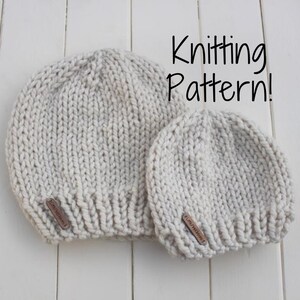 PATTERN // 7 SIZES / Newborn-Adult / Knit Beanie Pattern / Knit Pattern / Child Hat Pattern / Adult Hat Pattern / Baby Hat Pattern image 2