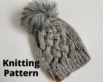 PATTERN // Hayden Beanie // ADULT ONLY // Cable Knit Beanie Pattern // Beanie Pattern // Knit Hat Pattern // Knit Beanie Pattern