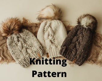 PATTERN // Brynn Beanie // ADULT ONLY // Knit Beanie Pattern // Beanie Pattern // Knit Hat Pattern // Knit Beanie Pattern
