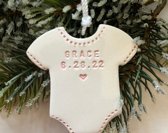 personalized new baby Christmas ornament gift