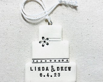 personalized wedding just married ornament