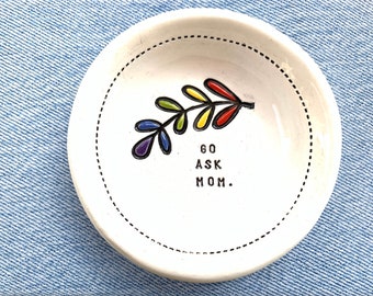 go ask mom colorful ceramic bowl ring dish