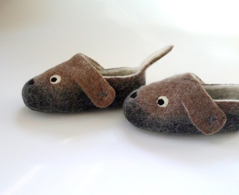 toddlers kids Doggies baby Felted wool slippers for children