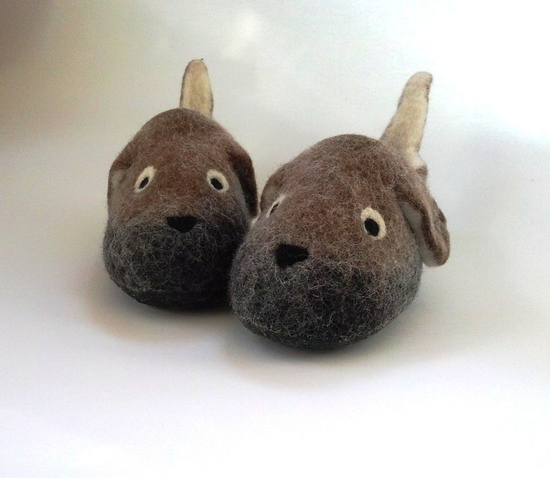 toddlers kids Doggies baby Felted wool slippers for children