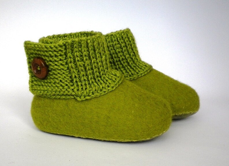 Baby Booties / Kids Slippers / House Shoes Felted Wool With Etsy