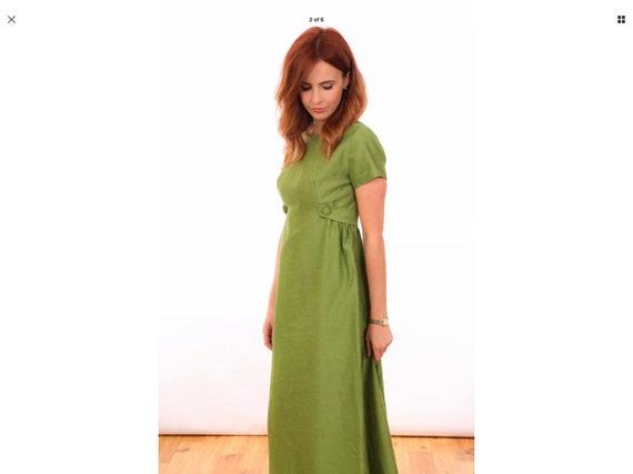 stunning vintage green evening dress - image 6