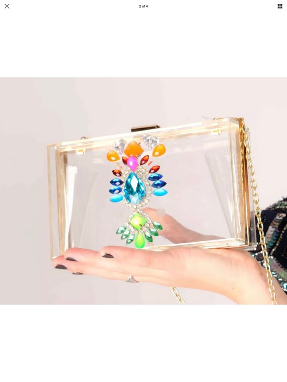 clear perspex clutch bag