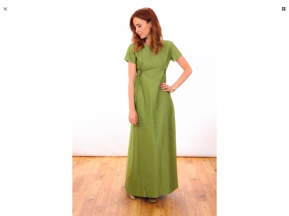 stunning vintage green evening dress - image 1