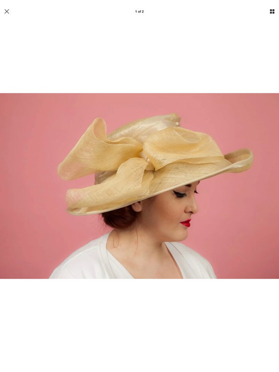 Oversized cream formal hat