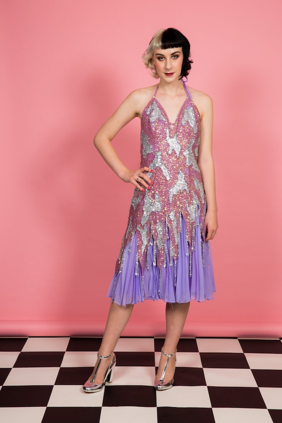 1920s gatsby flapper style sequin beaded evening d