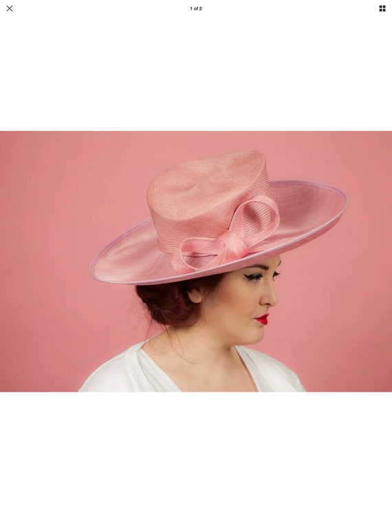 Oversized pink formal hat
