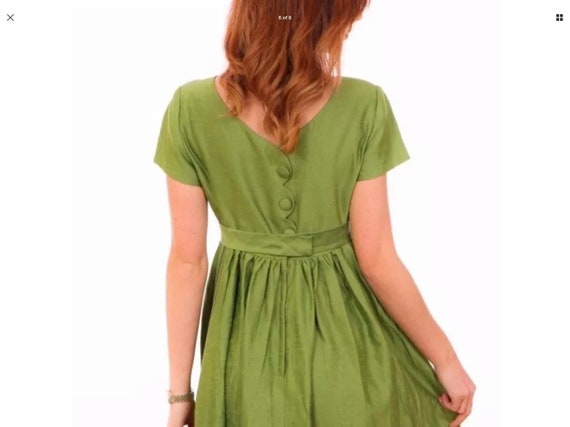 stunning vintage green evening dress - image 2