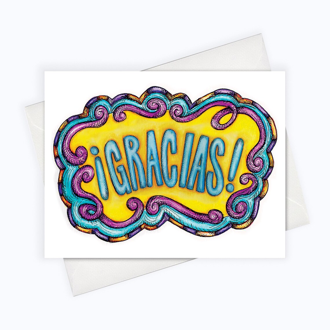 COLORFUL GRACIAS CARD Spanish Thank You Card Gracias Etsy