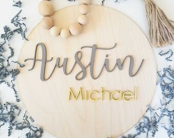 Gepersonaliseerde namen rond bord, kinderkamer decor, aangepast cadeau