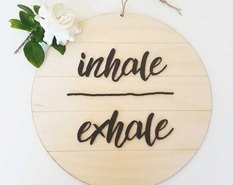 Shiplap Round - Inademen/Uitademen, Wanddecoratie, Relax, Spa Decor