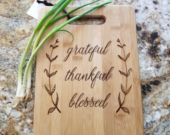 Dankbaar dankbaar gezegend snijplank, Thanksgiving geschenk, keukendecor