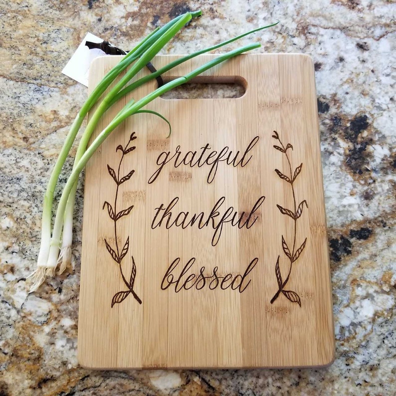 Grateful Thankful Blessed Cutting Board