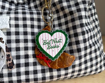 But First Books Keychain Charm •  Bag Accessory