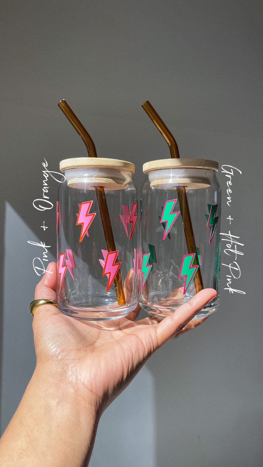 Lightning Glass Cup, Iced Coffe Cups, Beer Can Cup, Aesthetic Glass Cup,  Soda Can Glass Cup 