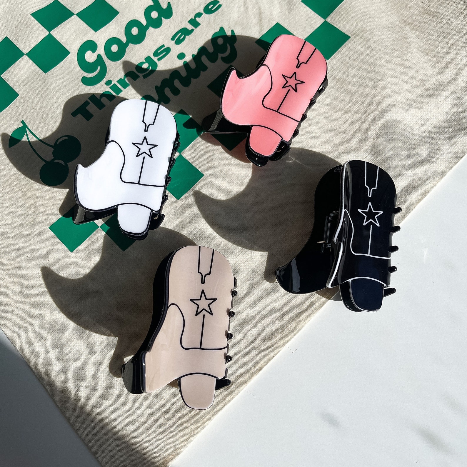 Cowgirl Cowboy Boot Hair Claw Hair Clips Western These Hair Etsy