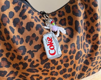 Diet Soda Can Keychain Charm, Fun Bag Accessory, Drink Lover Gift