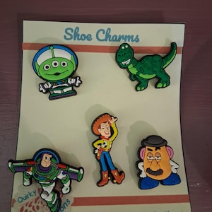 Toy alien Characters, Shoe Charms For Crocs, Five Piece Set Cowboy Buzz Alien Rex Potato