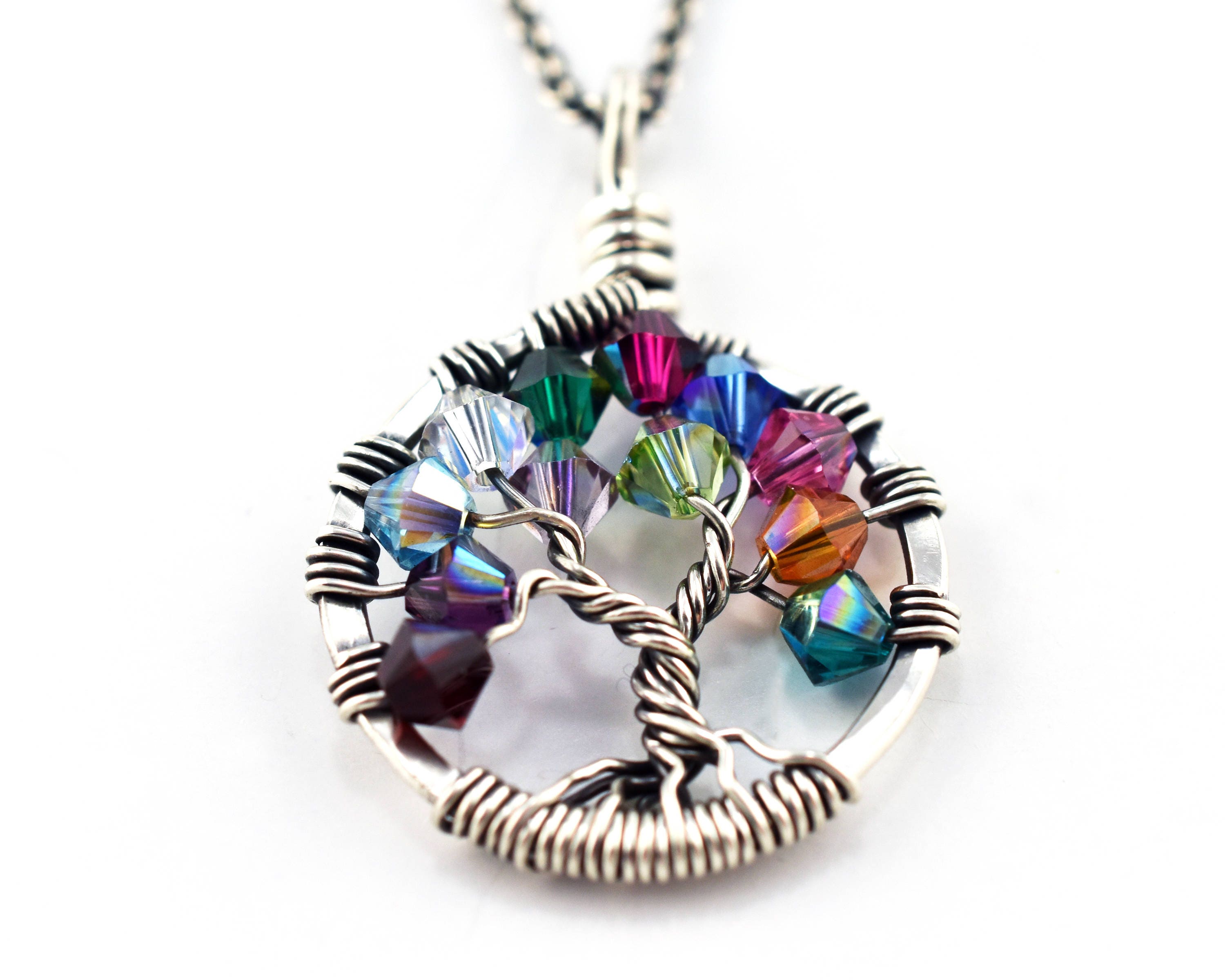 Family Tree of Life Birthstone Necklace 