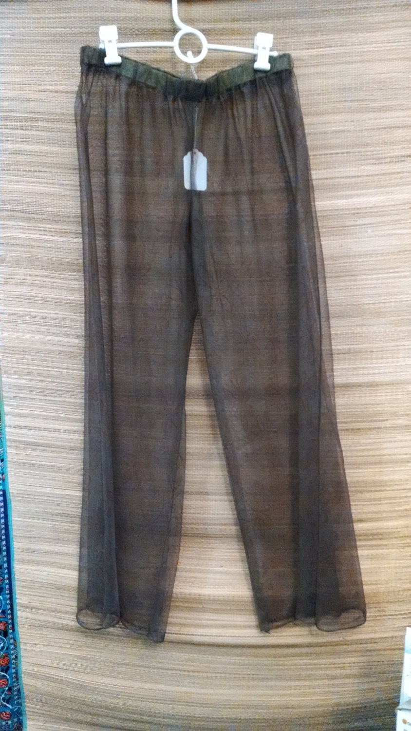 Beach Cover-up Pants Sheer Brown and Green - Etsy