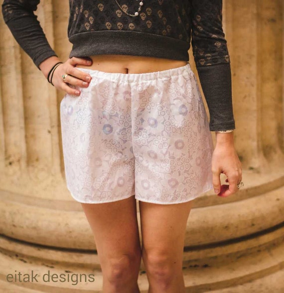 white swim cover up shorts