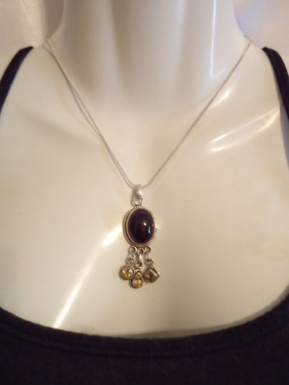 Exquisite Amethyst And Citrine Older Vintage Neck… - image 3