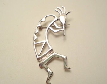 Vintage Sterling Kokopelli Brooch