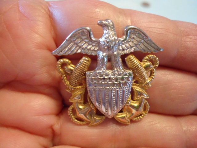 絶対的な信頼 WWII NAVY G.F. 10K 1/20 Silver, Sterling Brooch/pin, EAGLE アクセサリー