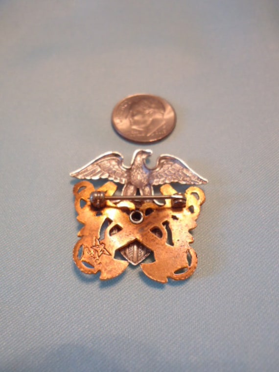 WWII NAVY EAGLE Brooch/pin, Sterling Silver, 1/20 10K G.F.