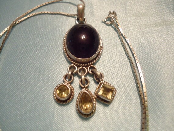 Exquisite Amethyst And Citrine Older Vintage Neck… - image 2