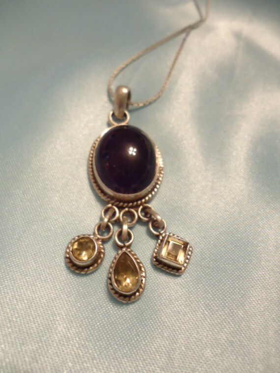 Exquisite Amethyst And Citrine Older Vintage Neck… - image 6