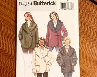 Butterick B4354 Sewing Pattern, Jacket Shawl Collar with Variations, Sizes Xsm Small Medium, 2004 Uncut Never Used Marked Easy
