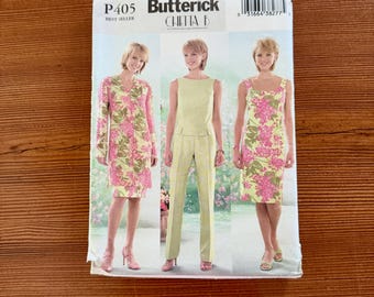 Butterick P405 Sewing Pattern, Chetta B Jacket Dress Top Pants 2003, Sizes 12 14 16, UNCUT