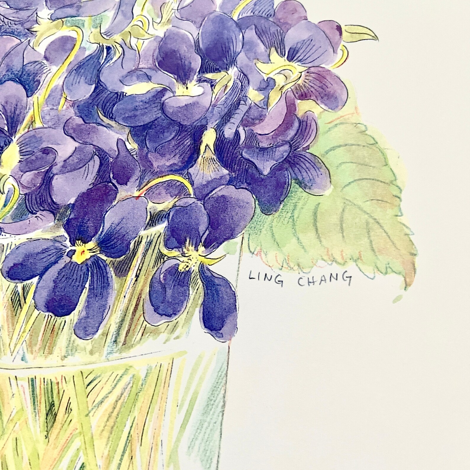 Ling Chang Calendar Poster Violets April Art Print 2025 Etsy