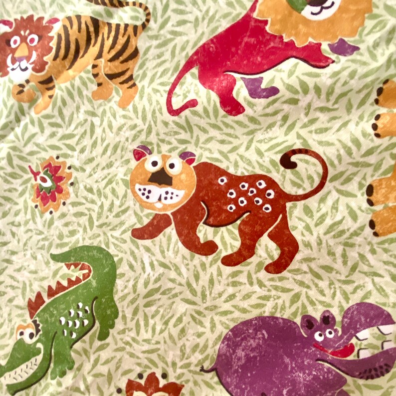 8 Yards Fabric Jungle Animal Print Cotton by Bloomcraft Etsy